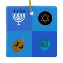Happy Hanukkah Menorah und Dreidels