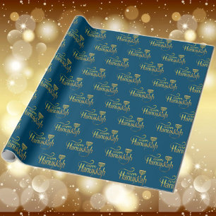Happy Hanukkah Menorah Wrapping Paper Geschenkpapier