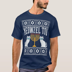 Happy Hanukkah Meowzel Tov Cat Maskorah Ugly Chris T-Shirt