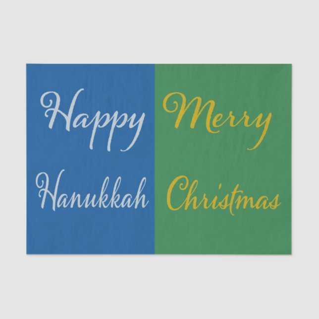 Happy Hanukkah Merry Christmas Dual Holiday  Seidenpapier (Vorderseite)