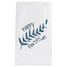 Happy Hanukkah (mit blauen Blätter) Kleine Geschenktüte