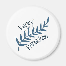 Happy Hanukkah (mit blauen Blätter) Magnet