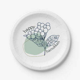 Happy Hanukkah (mit Gezeichnet Berries) Pappteller
