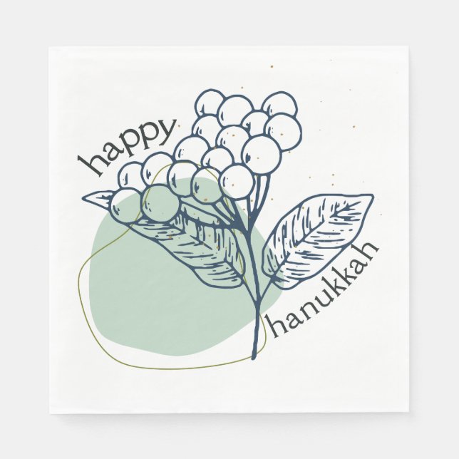 Happy Hanukkah (mit Gezeichnet Berries) Serviette (Vorderseite)