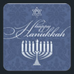 Happy Hanukkah mit Menorah Sticker<br><div class="desc"></div>