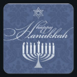 Happy Hanukkah mit Menorah Sticker<br><div class="desc"></div>
