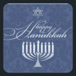 Happy Hanukkah mit Menorah Sticker<br><div class="desc"></div>