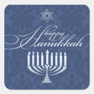 Happy Hanukkah mit Menorah Sticker