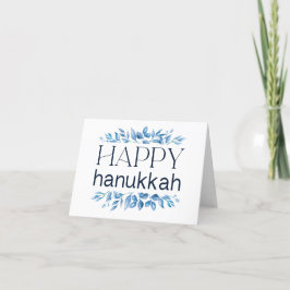 Happy Hanukkah (mit Winter Watercolor Florals) Dankeskarte