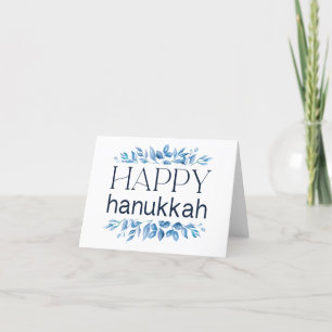 Happy Hanukkah (mit Winter Watercolor Florals) Dankeskarte
