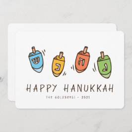 Happy Hanukkah Modern Dreidel Feiertagskarte