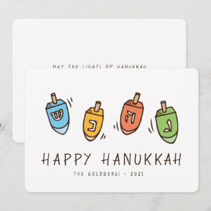 Happy Hanukkah Modern Dreidel Feiertagskarte