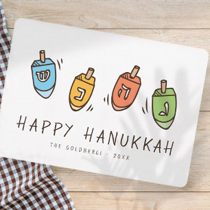 Happy Hanukkah Modern Dreidel Feiertagskarte