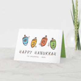 Happy Hanukkah Modern Dreidel Feiertagskarte