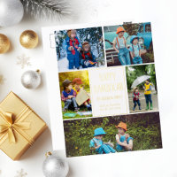 Happy Hanukkah Modern Foto Collage Elegantes Gold
