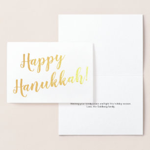 Happy Hanukkah moderne Schrift Typografie Zoll Folienkarte