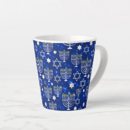 Happy Hanukkah Moderne Star von David Menorah Milchtasse