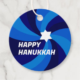 HAPPY HANUKKAH Moderner Swirl Star von David Custo Geschenkanhänger
