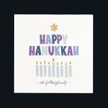 Happy Hanukkah Monogram Party Napkins Serviette<br><div class="desc">Wenn Sie sich auf eine Ansammlung, ein Cocktail-Party oder ein Abendessen vorbereiten, werden unsere Servietten von Hanukkah Ihrem Tisch eine lustige und festliche Touch verleihen. Entwerfen Sie Ihre eigenen Servietten, um Ihre Partys wirklich einzigartig zu machen. Unsere modernen Hanukkah-Designs werden Ihnen die perfekte Touch zu Ihrem Urlaubstisch hinzufügen. Fügen Sie...</div>