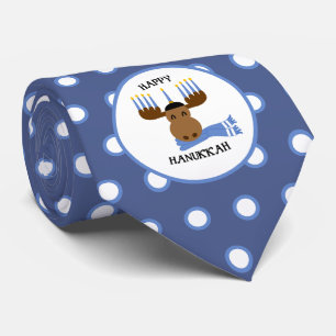 Happy Hanukkah Moose Funny Holiday Neck Tie Krawatte