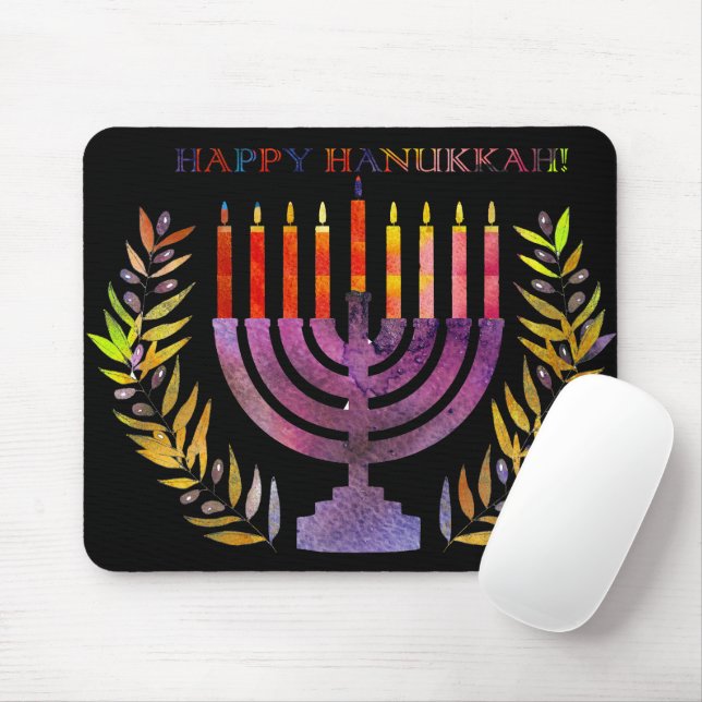 Happy Hanukkah Mousepad (Mit Mouse)