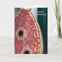 Happy Hanukkah Musikinstrument Jahreszeit Gruß