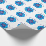 Happy Hanukkah Muster Wrapping Paper Geschenkpapier<br><div class="desc">Ein großartiges Muster,  um Ihre Geschenke in der Hanukka zu verpacken. Happy Hanukkah mit blauem Stern von David und Menorah auf weißem Hintergrund.</div>