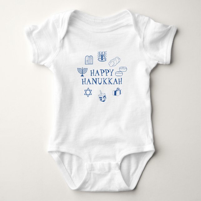 Happy Hanukkah niedlich Baby Strampler (Vorderseite)