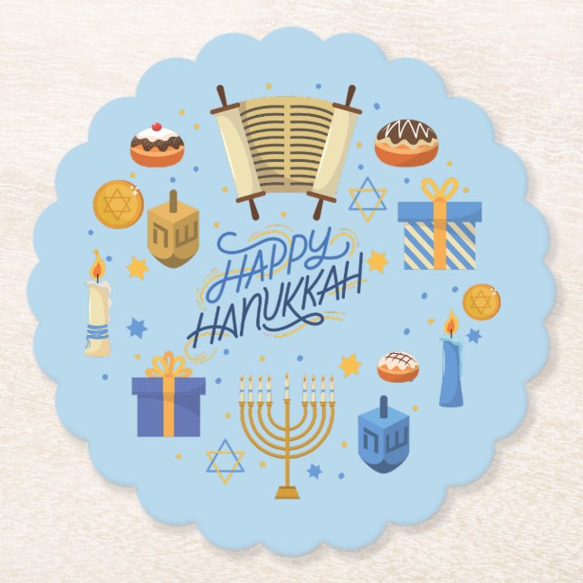 Happy Hanukkah Niedlich Untersetzer (Vorderseite)