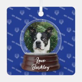 Happy Hanukkah Niedliche Custom Pet Snow Globe Ornament Aus Metall