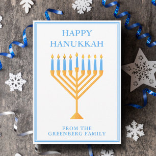 Happy Hanukkah Niedliche individuell anpassbare Me Feiertagskarte