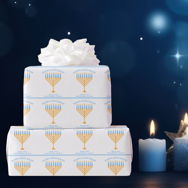 Happy Hanukkah Niedliche individuell anpassbare Me Geschenkpapier (Von Creator hochgeladen)