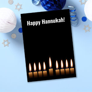 Happy Hanukkah Nine Candles Grußkarte Feiertagskarte