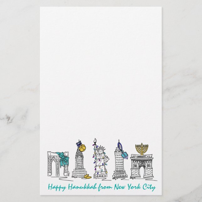 Happy Hanukkah NYC New York City Juwish Holidays Briefpapier (Vorderseite)