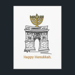 Happy Hanukkah NYC Washington Square Menorah Feiertagspostkarte<br><div class="desc">Die Postcard zeigt eine originelle Marker-Abbildung einer klassischen NYC-Sehenswürdigkeit,  die für die Ferienzeit "gekleidet" ist. Perfekt um Hanukkah Grüße zu senden!</div>