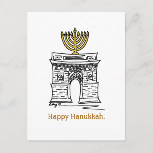 Happy Hanukkah NYC Washington Square Menorah Feiertagspostkarte