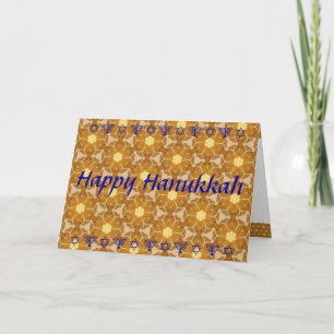 Happy Hanukkah (oder Chanukah) in Gold & Blue Feiertagskarte