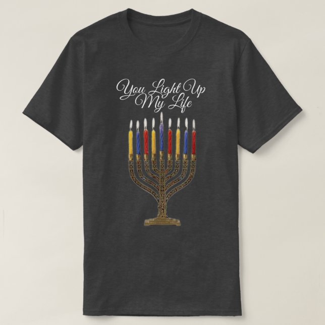 Happy Hanukkah oder Chanukah Menorah Sie leuchten  T-Shirt (Design vorne)