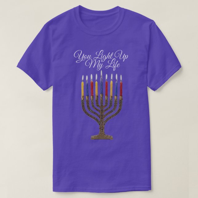 Happy Hanukkah oder Chanukah Menorah Sie leuchten  T-Shirt (Design vorne)