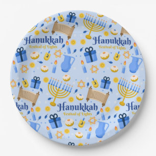 Happy Hanukkah Papierplatte Pappteller