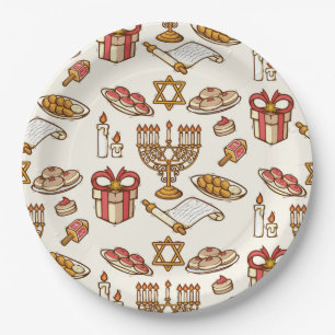 Happy Hanukkah Papierplatte Pappteller