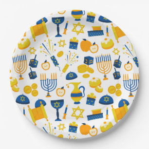 Happy Hanukkah Papierplatte Pappteller