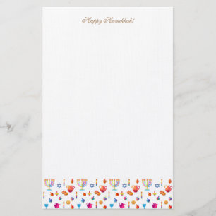 Happy Hanukkah Party Festival Moon and Stars Briefpapier