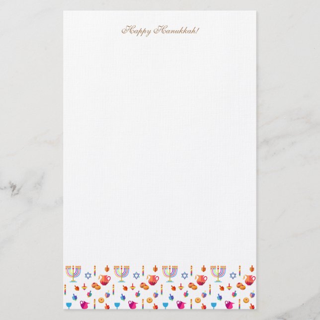 Happy Hanukkah Party Festival Moon and Stars Briefpapier (Vorderseite)