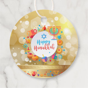 Happy Hanukkah Party Festival Moon and Stars Geschenkanhänger