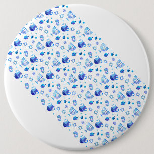 Happy Hanukkah Party Schöne blaue Dekoration Button