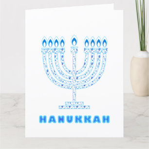 Happy Hanukkah Party Schöne blaue Dekoration Dankeskarte