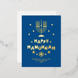 "Happy Hanukkah" personalisiert Folien Feiertagspostkarte