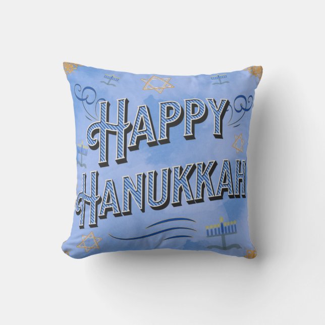 Happy Hanukkah Pillow Kissen (Vorderseite)