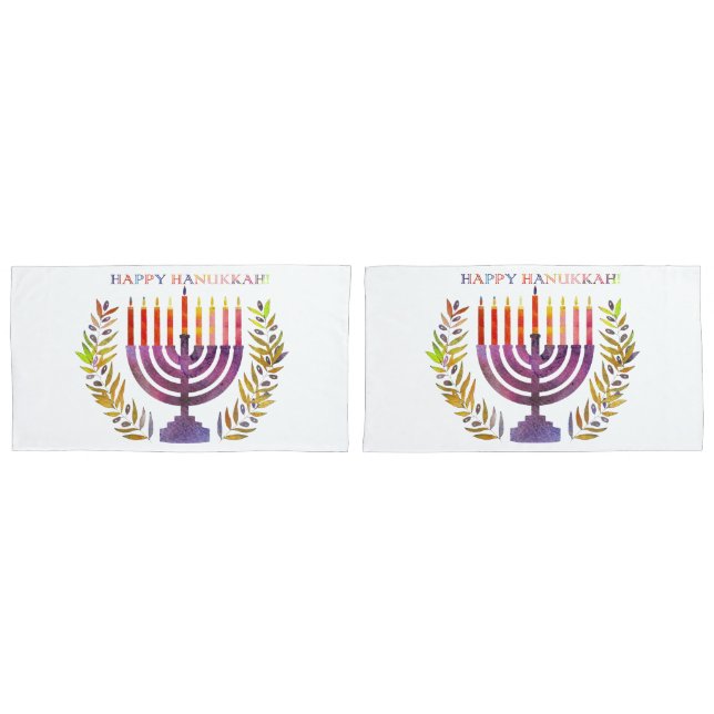 Happy Hanukkah Pillowcases Kissenbezug (Vorderseite-Set)